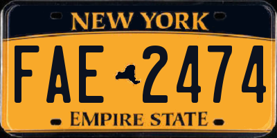 NY license plate FAE2474