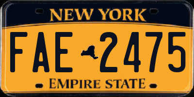 NY license plate FAE2475