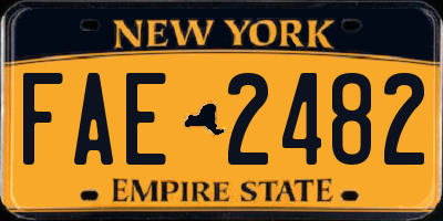 NY license plate FAE2482