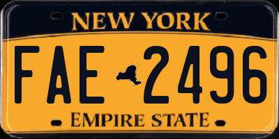 NY license plate FAE2496