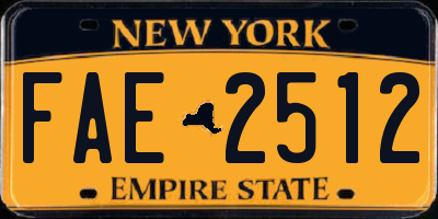 NY license plate FAE2512