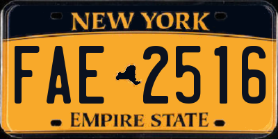 NY license plate FAE2516