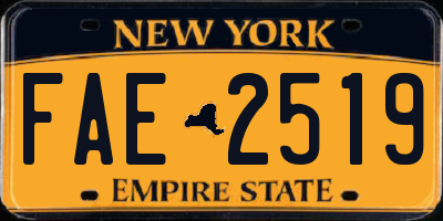 NY license plate FAE2519