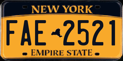 NY license plate FAE2521