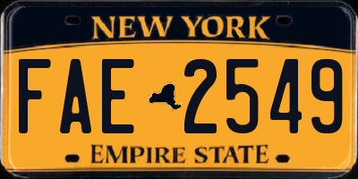 NY license plate FAE2549