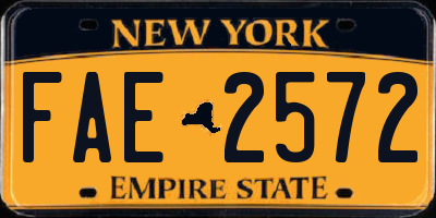 NY license plate FAE2572