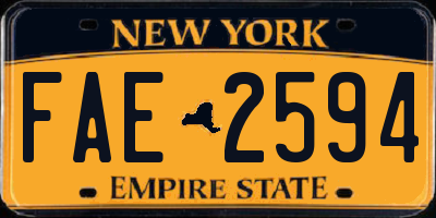NY license plate FAE2594
