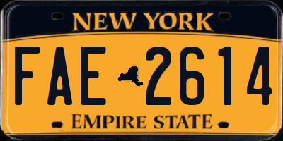 NY license plate FAE2614
