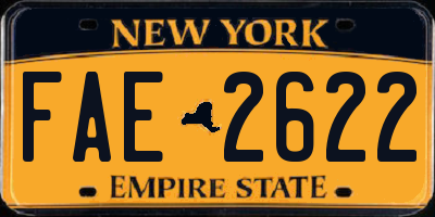 NY license plate FAE2622