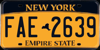 NY license plate FAE2639
