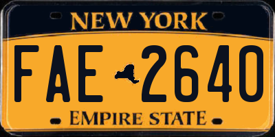 NY license plate FAE2640