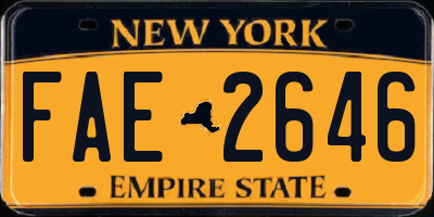 NY license plate FAE2646