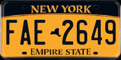NY license plate FAE2649