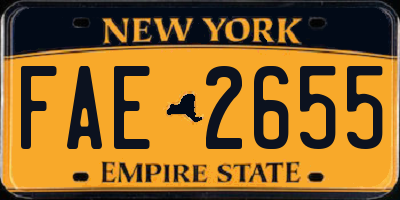 NY license plate FAE2655