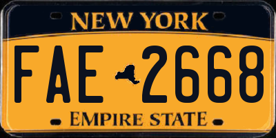NY license plate FAE2668