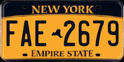 NY license plate FAE2679