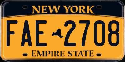 NY license plate FAE2708