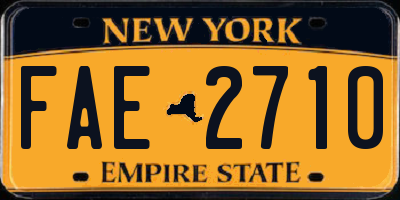 NY license plate FAE2710