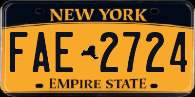 NY license plate FAE2724