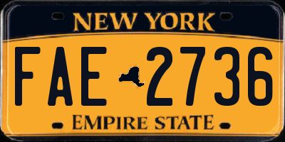 NY license plate FAE2736