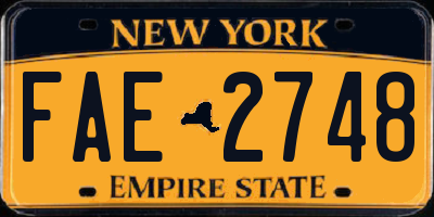 NY license plate FAE2748