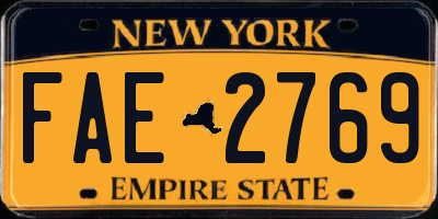 NY license plate FAE2769