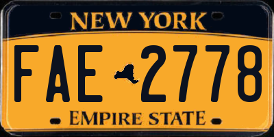 NY license plate FAE2778