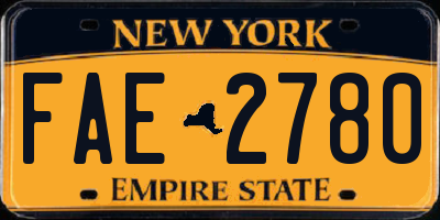 NY license plate FAE2780