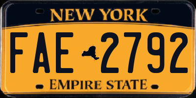 NY license plate FAE2792