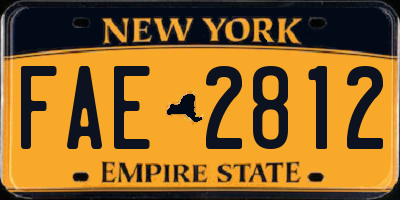 NY license plate FAE2812