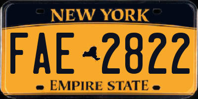 NY license plate FAE2822