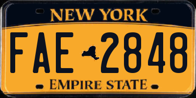 NY license plate FAE2848