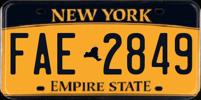 NY license plate FAE2849