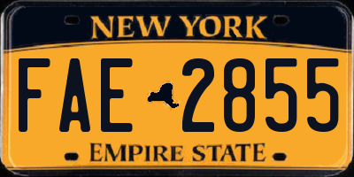 NY license plate FAE2855