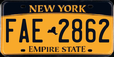 NY license plate FAE2862
