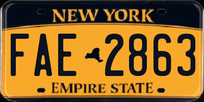 NY license plate FAE2863