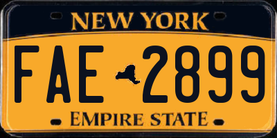 NY license plate FAE2899