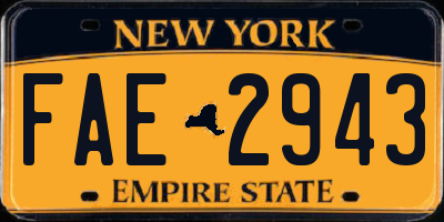 NY license plate FAE2943