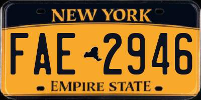 NY license plate FAE2946