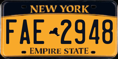 NY license plate FAE2948