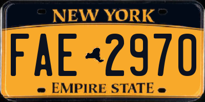 NY license plate FAE2970