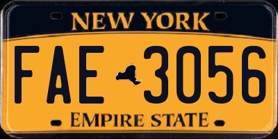NY license plate FAE3056