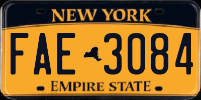 NY license plate FAE3084