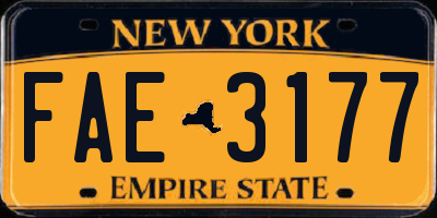 NY license plate FAE3177
