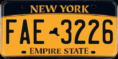 NY license plate FAE3226