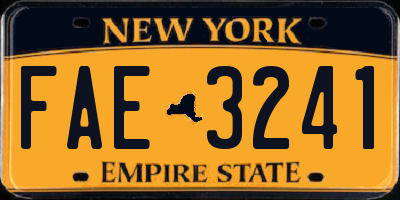 NY license plate FAE3241