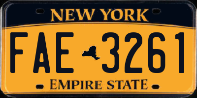 NY license plate FAE3261