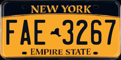 NY license plate FAE3267