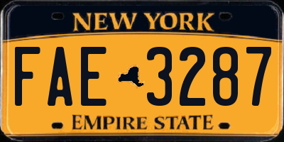 NY license plate FAE3287