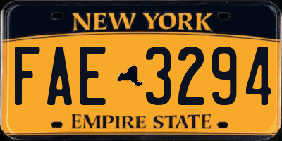 NY license plate FAE3294